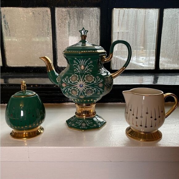 NWT ANTHROPOLOGIE SET Catherine Martin Starry Night Teapot, Creamer, Sugar - Picture 3 of 11